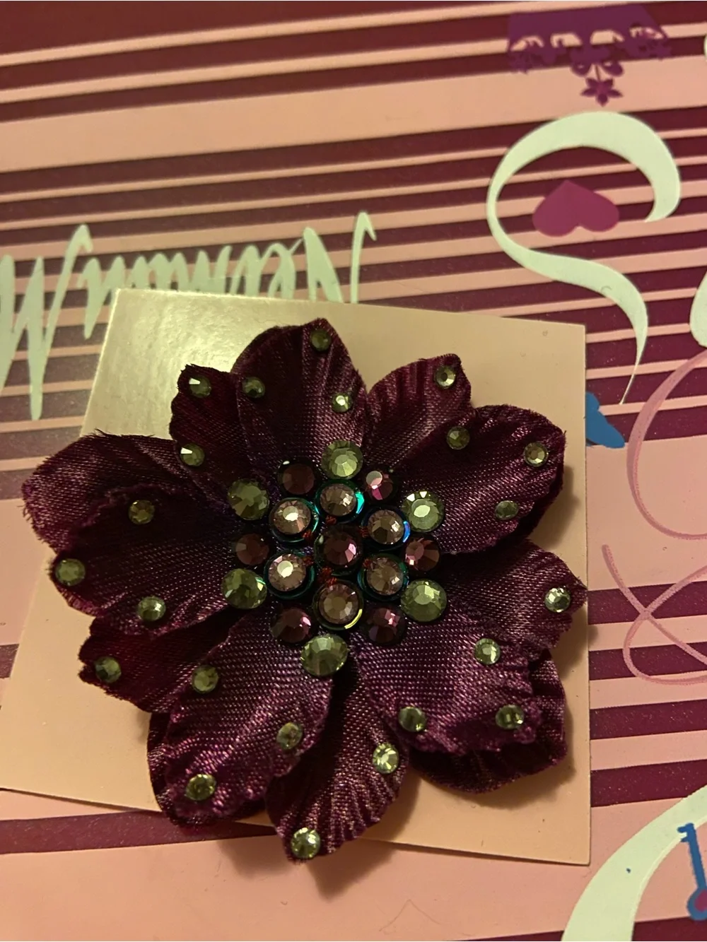 sPaRkLe TT plum hairclip FLOWER hair JEWELRY - Picture 3 of 4